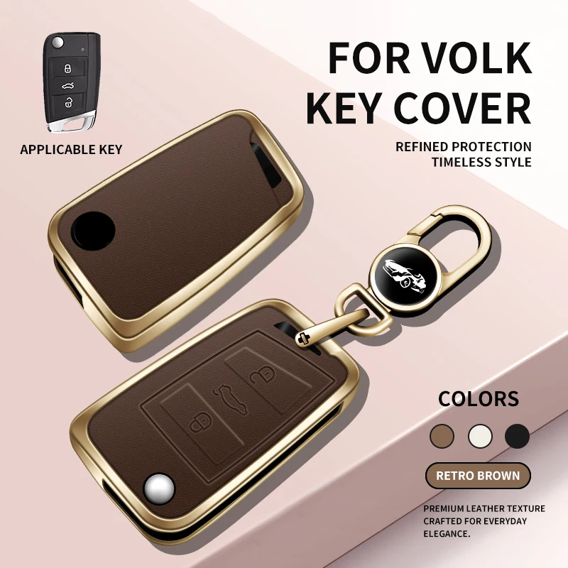 Metal Car Key Protective Case,For Volkswagen - Durable Gadget Accessory for Beetle Polo Passat Tiguan Golf 7 MK2 Ateca Caddy T5