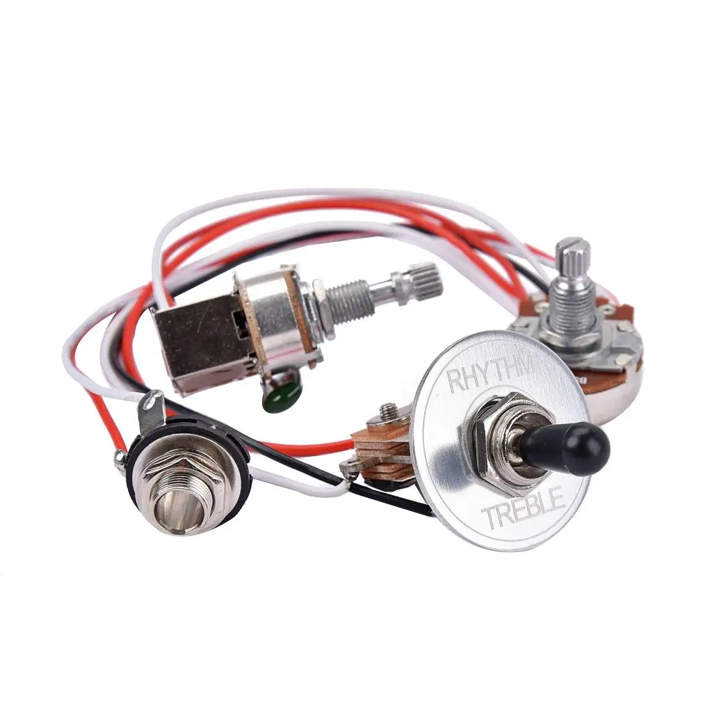 Electric Guitar Pre-wired Wiring Harness Copper Plastic Toggle Switch B500K Potentiometer Kit for Guitar DIY Projects