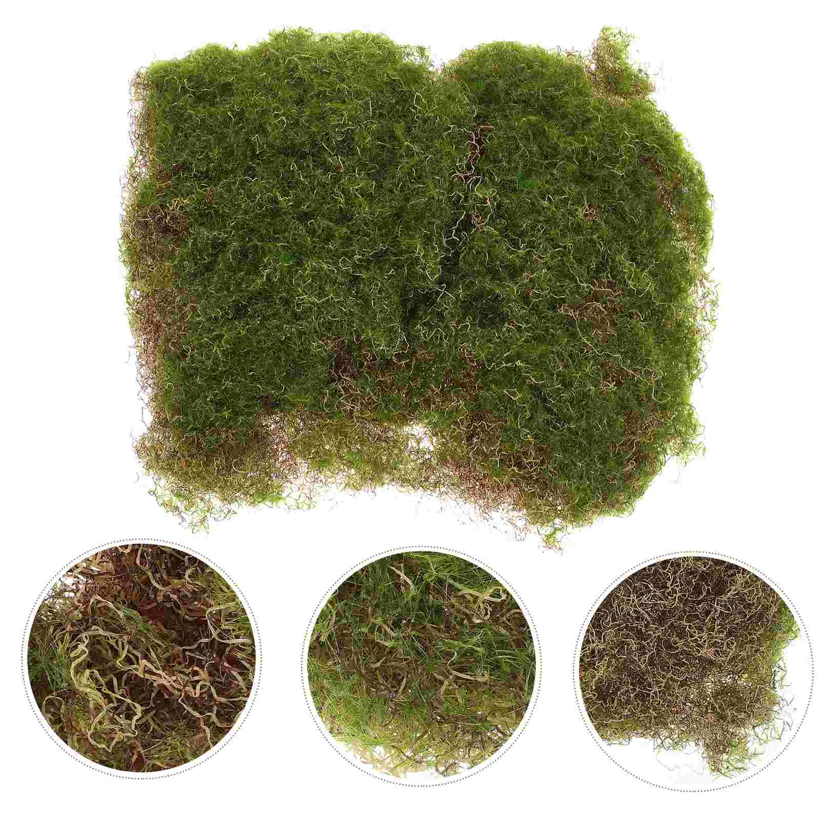 Simulated Moss Block Fake Turf Grass Realistic Artificial Mat Micro Landscape Prop Lawn Accessory Pad Plants Indoor