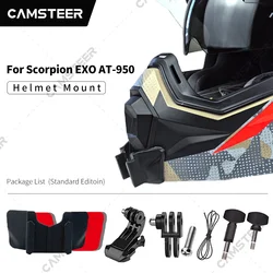 Scorpion EXO AT-950 Customized Helmet Chin Mount for GoPro12 11 10 DJI Action 3 4 5Pro Insta360 Ace Pro X4 X3 Action Camera