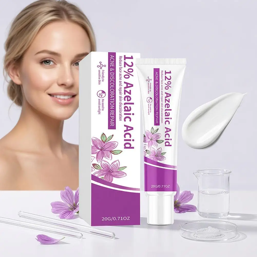 12% Azelaic Acid Brightening Skin Face Serum Cream,Hydrating  Oil Control,Niacinamide Panthenol Repair Serum For Dull Complexion