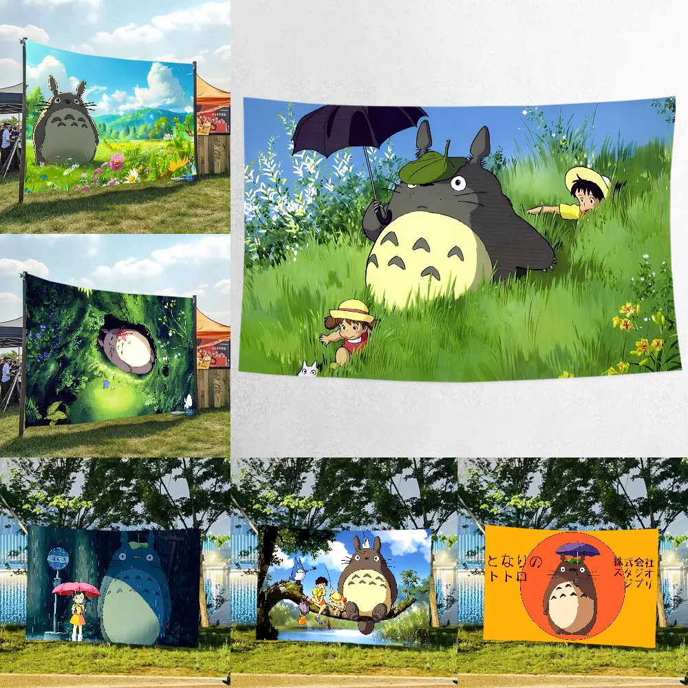 T-totoro toile de fond de noël fenêtre cheminée arrière-plans de photographie pour Studio Photo