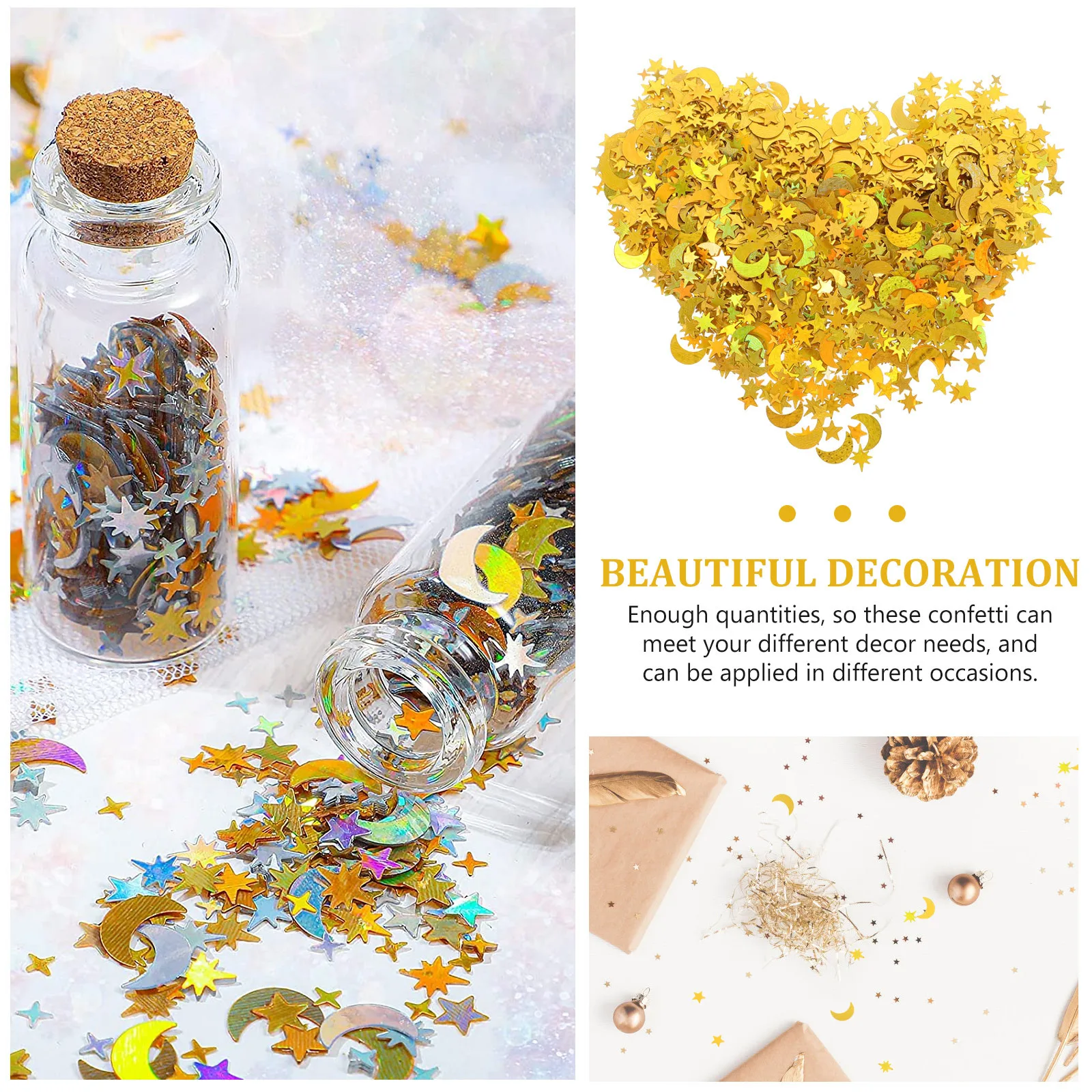 

1 Bag Star Moon Confetti Mixed Style Pet Glitter For Table Decor Party Craft Scrapbooking Wedding Birthday Balloon Decoration