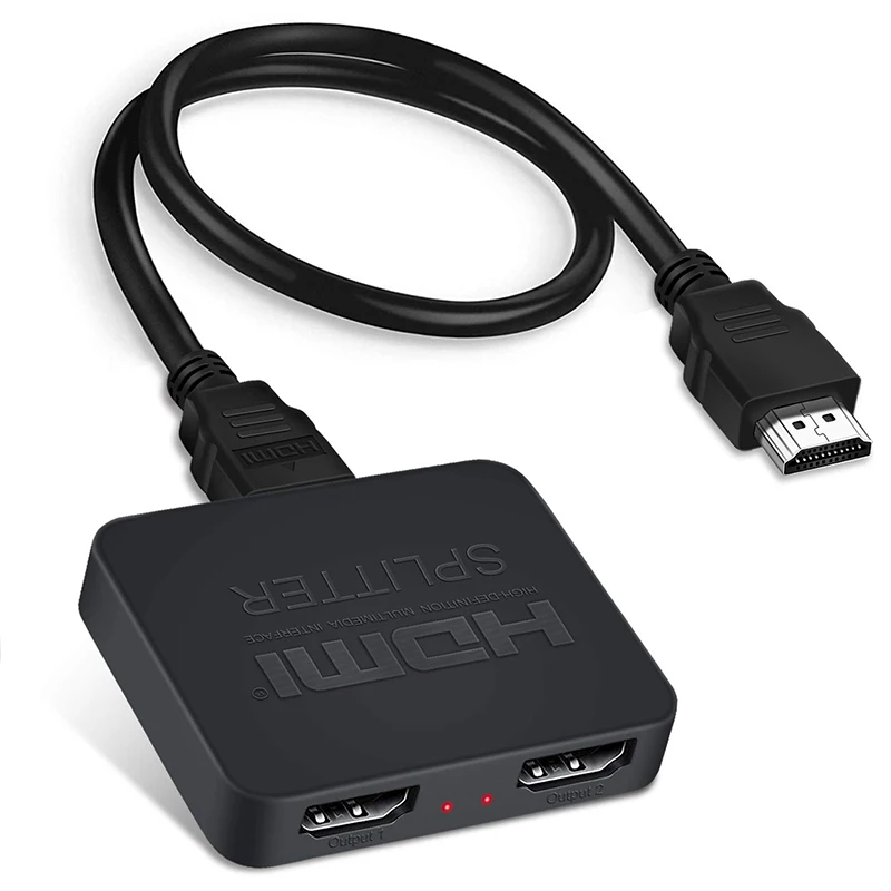 HDMI-compatible Splitter 1 in 2 Out 4K HDMI-compatible Splitter for Dual Monitors 1 to 2 Distributor for Full HD 1080P