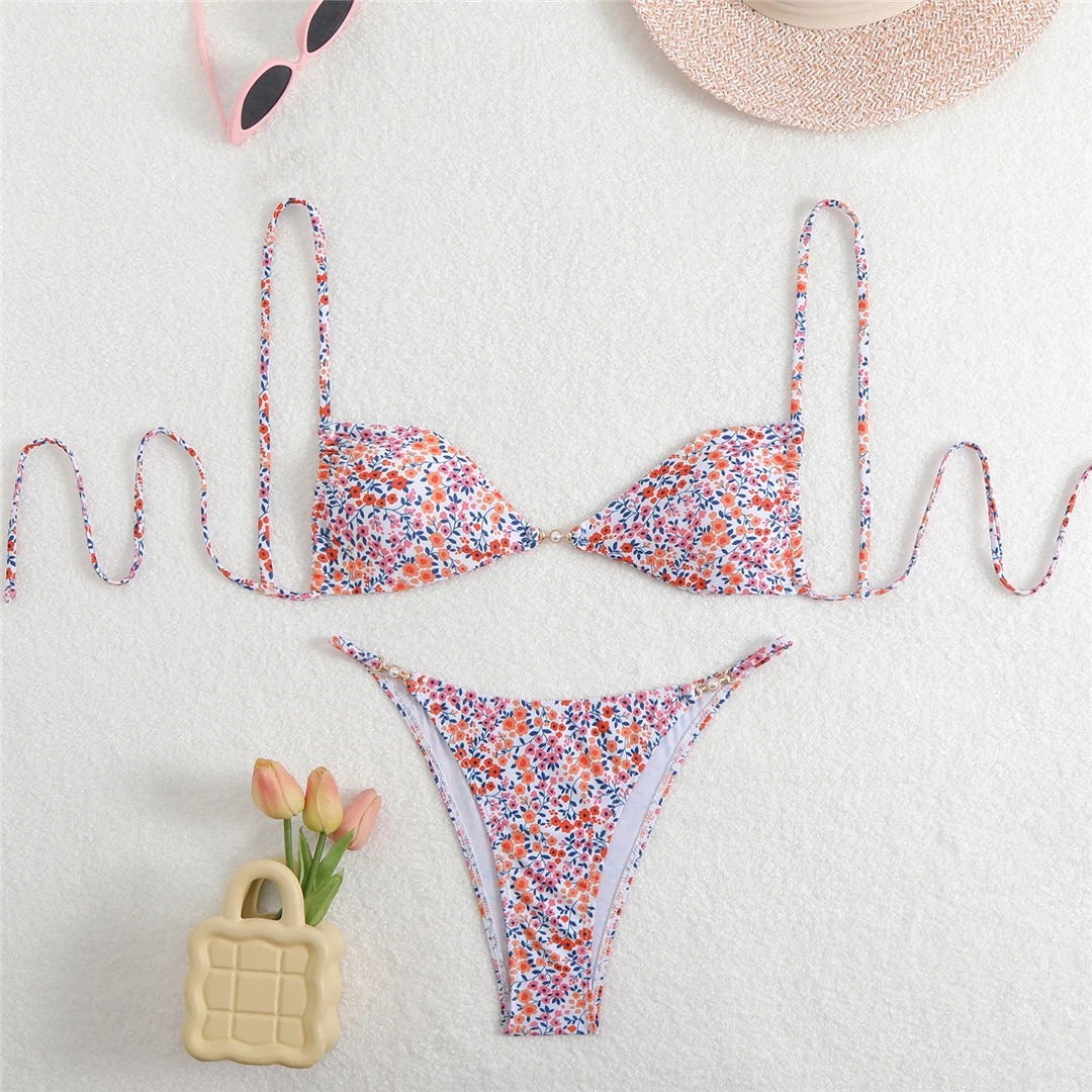7 Farben Leoparden-Blumenmuster Bikini Damen Bademode Zweiteiliger Bikini Badeanzug Badebekleidung V6420 – Detail 25