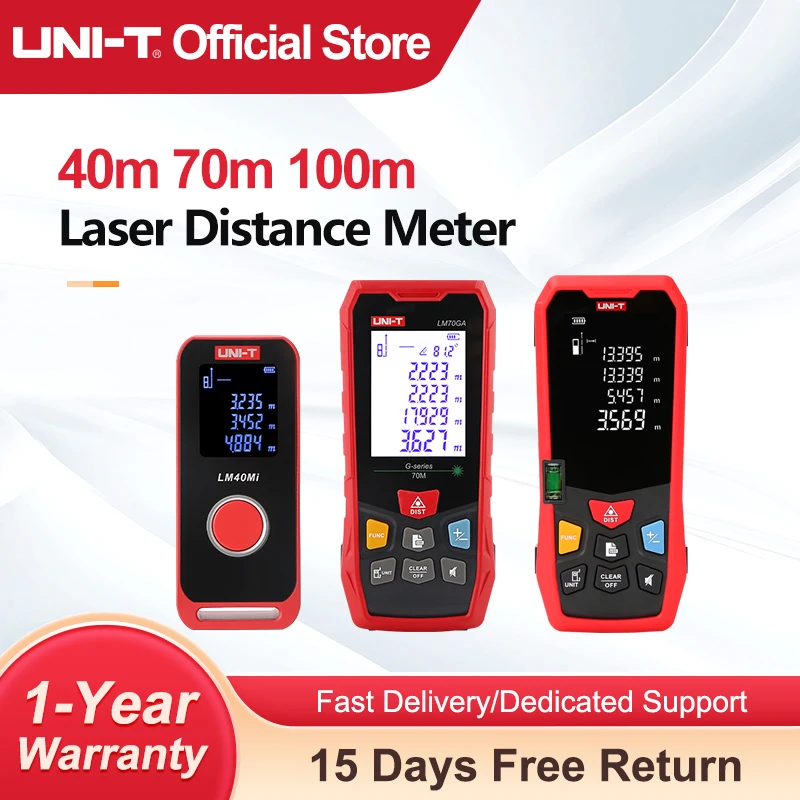 UNI-T Laser Rangefinder 40m 60m 70m 100m Laser Distance Meter Digital Tape Measure Mini Range Finder Electronic Ruler