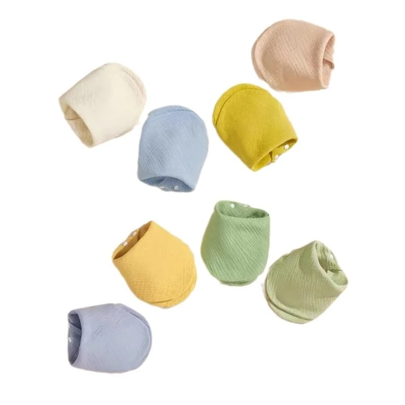 J15U 8 قطعة خدمة طويلة 4 طبقة ملابس الطفل وجبات الطعام مريحة المرايل الطفل العملي ولطيف المرايل الطفل 4 طبقة طقم هدايا الطفل