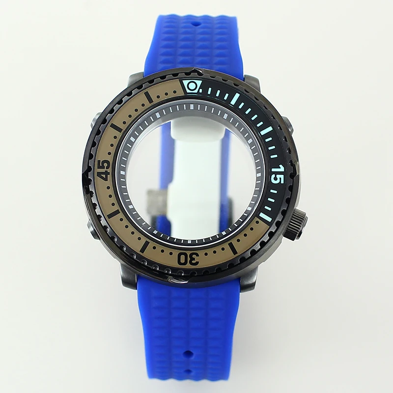 

43mm Waterproof SKX Watch Case C3 Luminous Bezel Sapphire Glass For Mod Tuna Canned NH35 NH36 NH34 NH38 20ATM Repair Tools Parts
