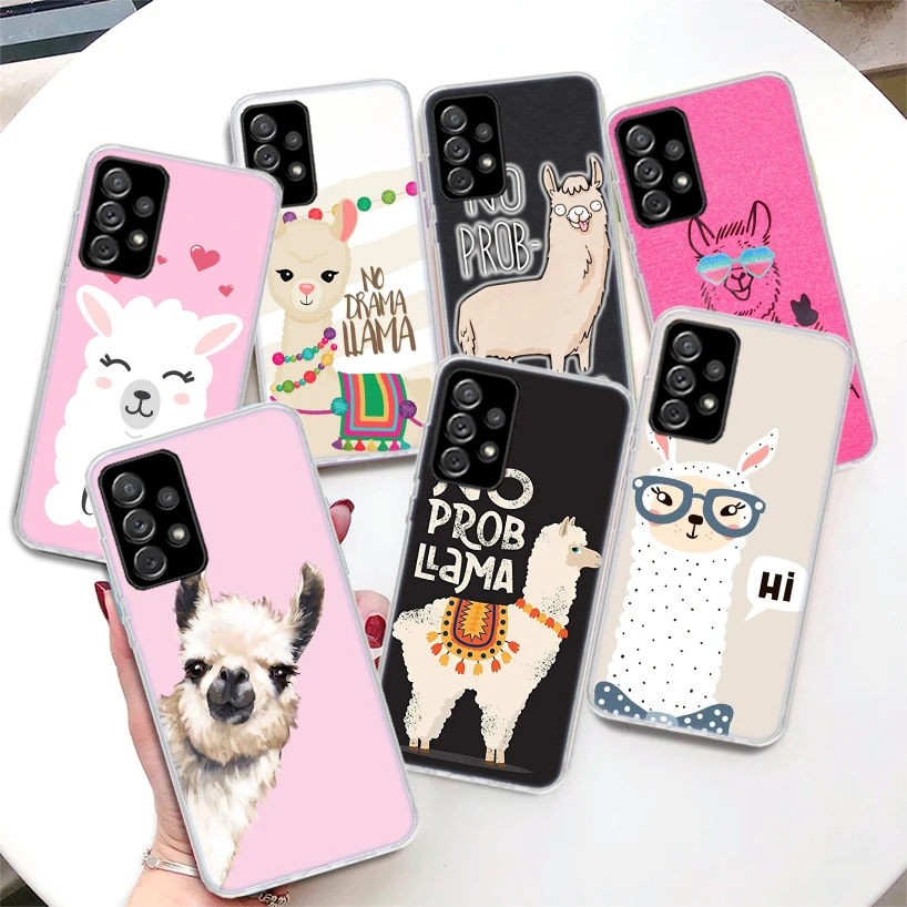 Lama Llama Alpacas Coque Phone Case For Samsung Galaxy A51 A50 A71 A70 A41 A40 A31 A30 A21S A20E A10 A11 A01 A6 A7 A8 A9 + Cover