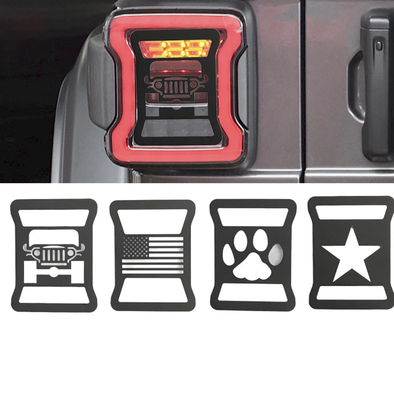 

JL's new Wrangler JL modified taillight cover with five-star American flag, bear claw skull style taillight frame