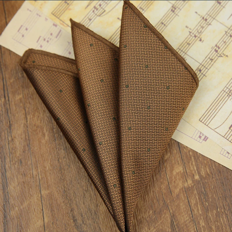 Classic Striped Pocket Square, Green Dots Design