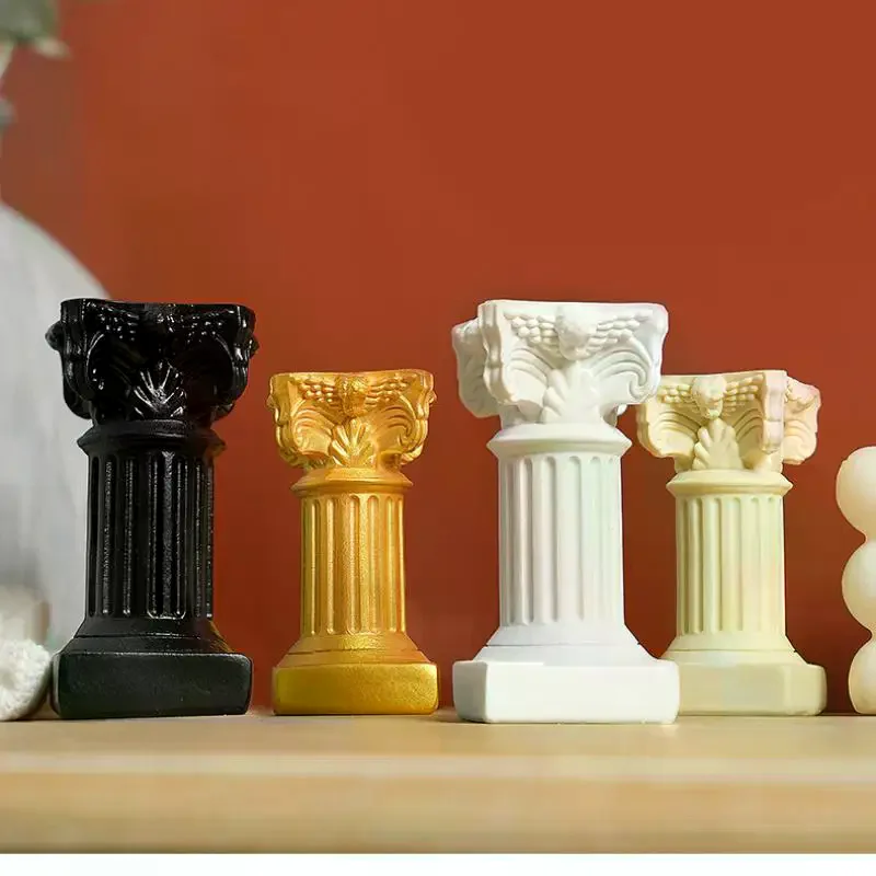 Roman Pillar Greek Column Statue Pedestal Candlestick Stand Figurine Sculpture Indoor Home Dinning Room Garden Scenery Decor