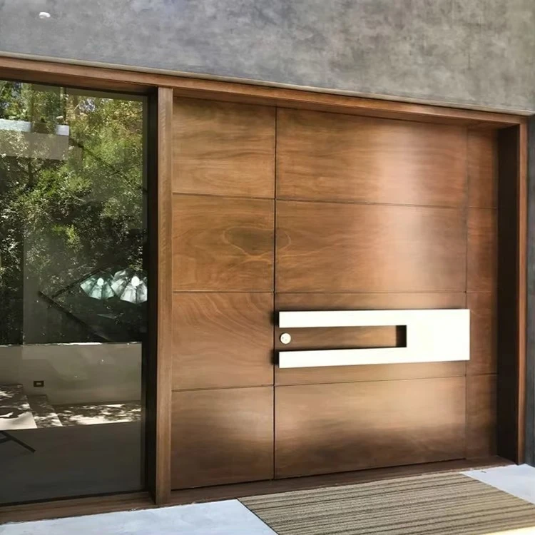 

Prettywood Extra Large One and Half Design Modern Exterior Solid Wooden Front Entrance Pivot Entry Door for House