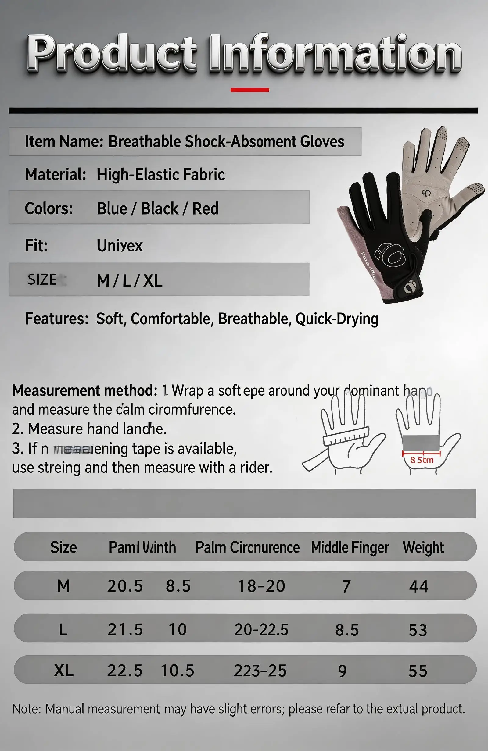 Vollfinger-Fahrradhandschuhe mit Touchscreen-Funktion, Gel-Polsterung, Stoßdämpfung, Rutschfest für MTB und Rennrad, Herbst-Modell für Männer und Frauen – Detail 10