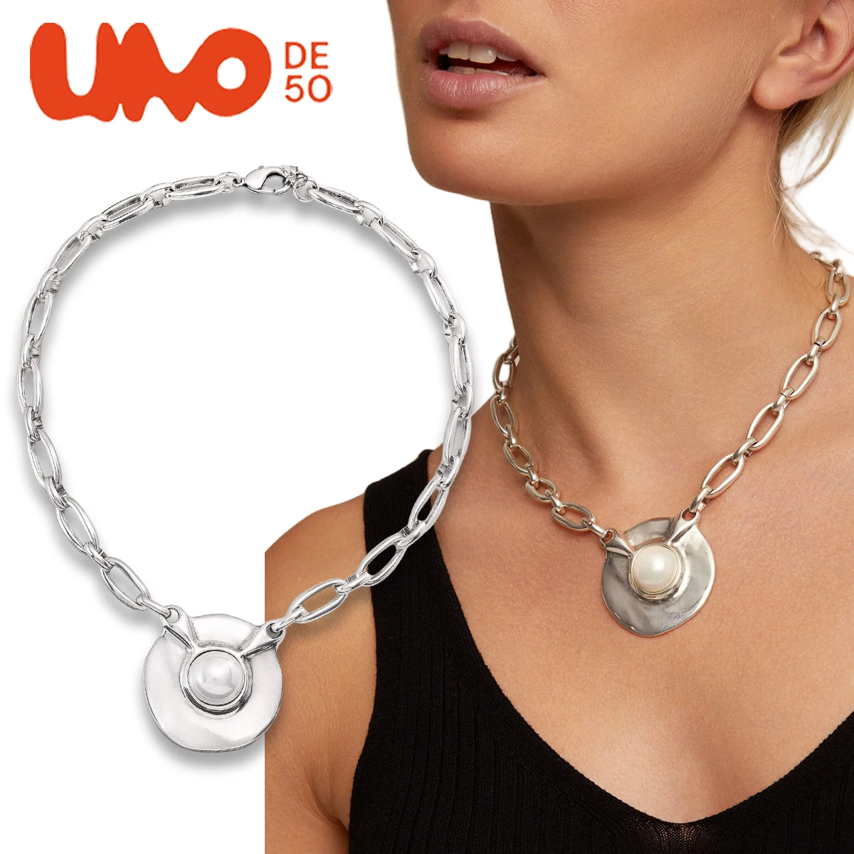 

UNODE50 necklace Small niche fashion brand pearl round necklace, light luxury, small niche, wearing at parties
