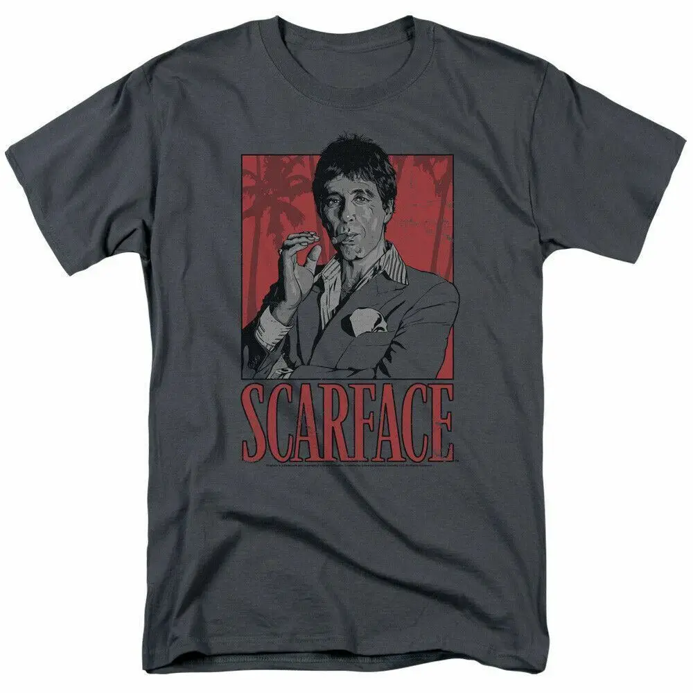 

Scarface Tony T Shirt Licensed Gangster Movie Tony Montana Retro Tee Charcoal