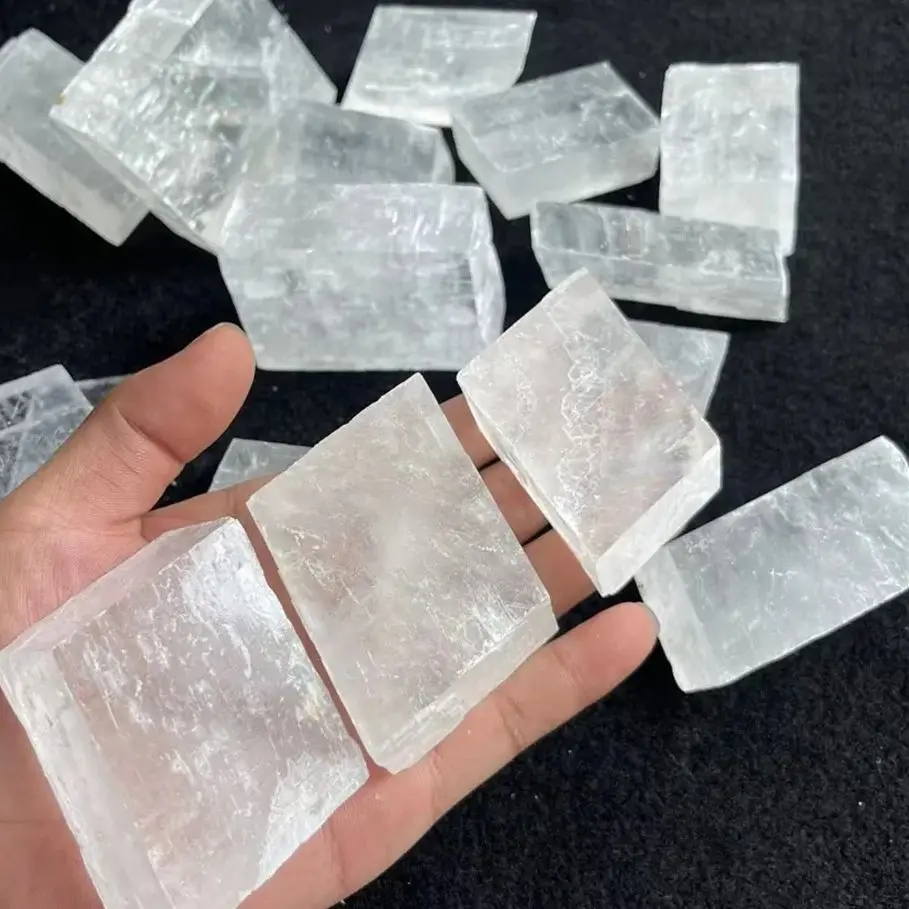 Wholesale Natural Clear Optical Calcite Raw Cube Iceland Stone and Rough Crystal Minerals Healing Stones Witchcraft