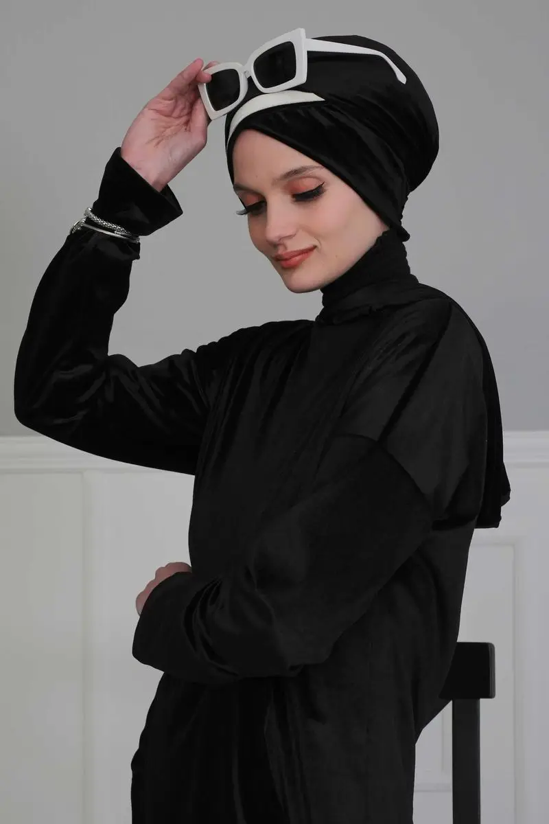 Doppel farbe samt Knochen schwarz