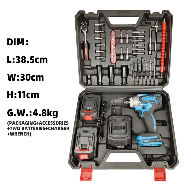 Wholesale High Quality T1-BS2 320N. m 3200 wrench with two batteries mini portable impact wrench tools