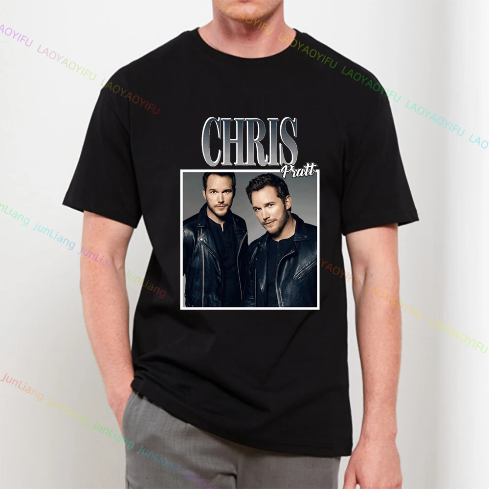 Chris Pratt T-shirt Short Sleeve Tee Vintage Fan Gift 100% Cotton T-shirts for Men Tshirt Y2k Clothes Aesthetic Clothing Men's