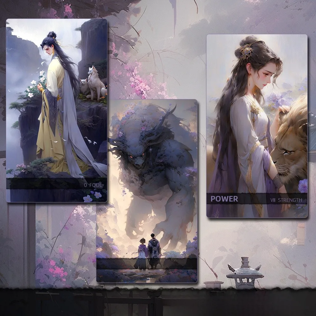 original-78-card-waterproof-pvc-tarot-de-chinese-version-of-the-famous-weit-tabletop-game-card-jiangnan-tower