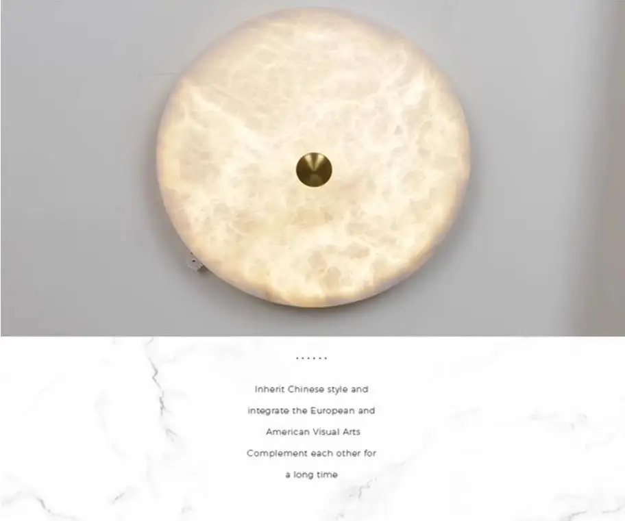 LED Round Circle Nature Marble Ceiling Light for Villa Living Room Stairs Hotel Restaurant Ceiled Lamps Stone Lights Lamp