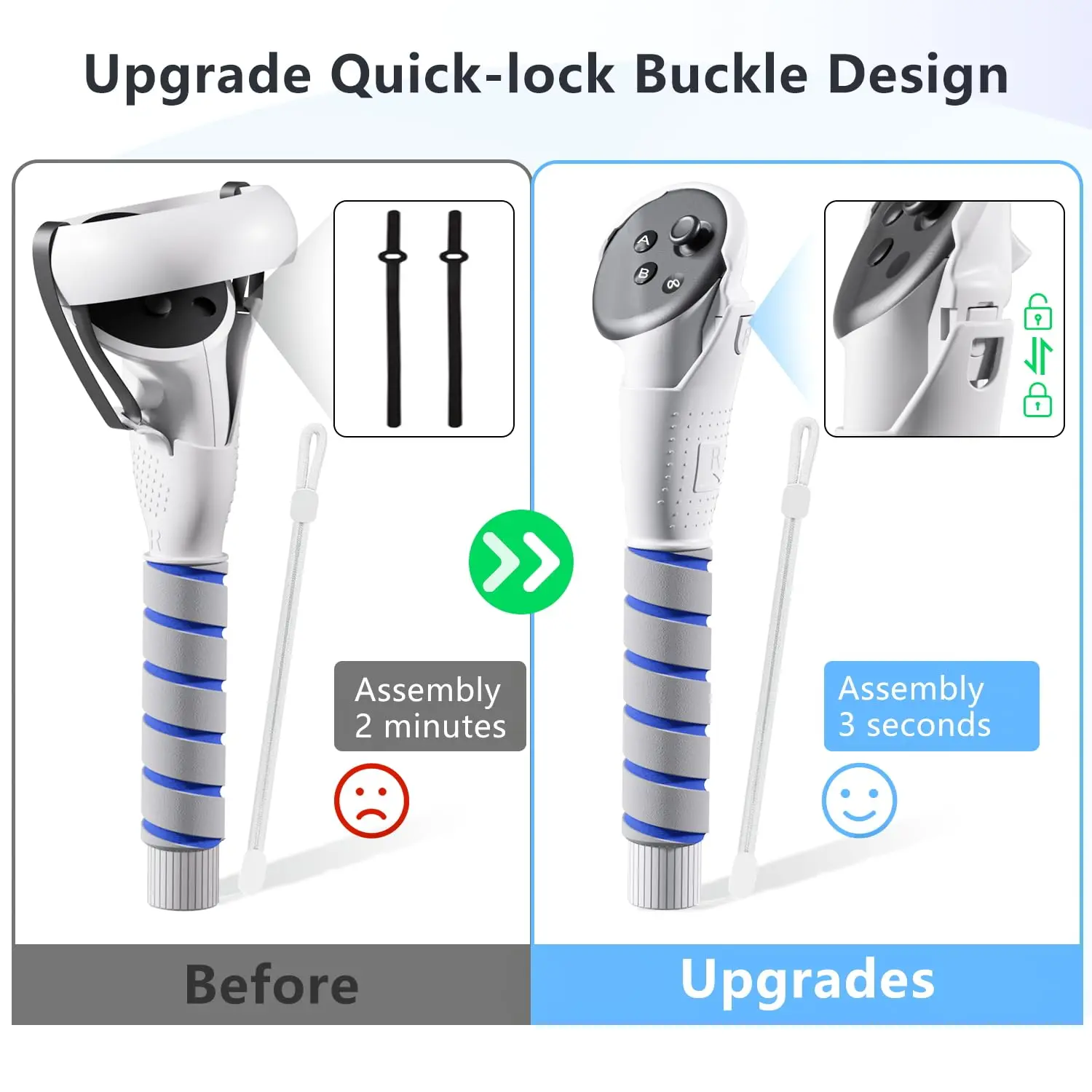 VR Games Handle For Meta Quest 3/3S/Quest 2 Controller Grips Playing Baseball Badminton Beat Saber Enhance VR Gaming Accessories - Image 3