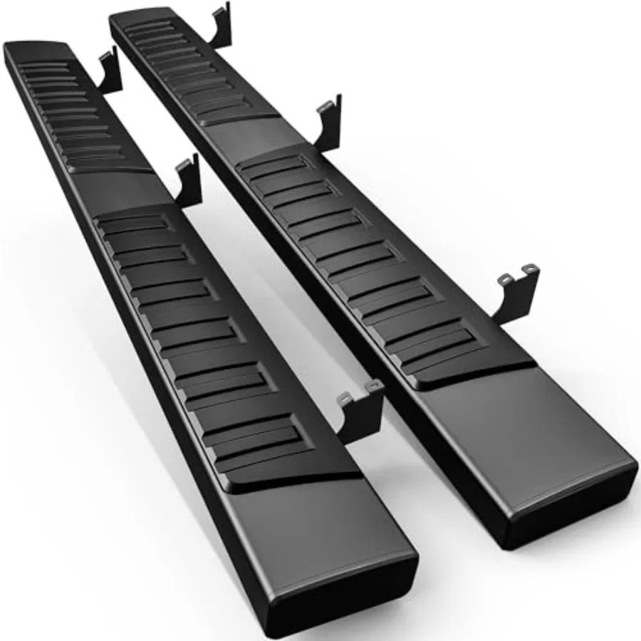 

6.5'' Running Boards Compatible with Tacoma 2005-2023 Double/Crew Cab Textured Black Carbon Steel Side Step Rails Tube Nerf Bar
