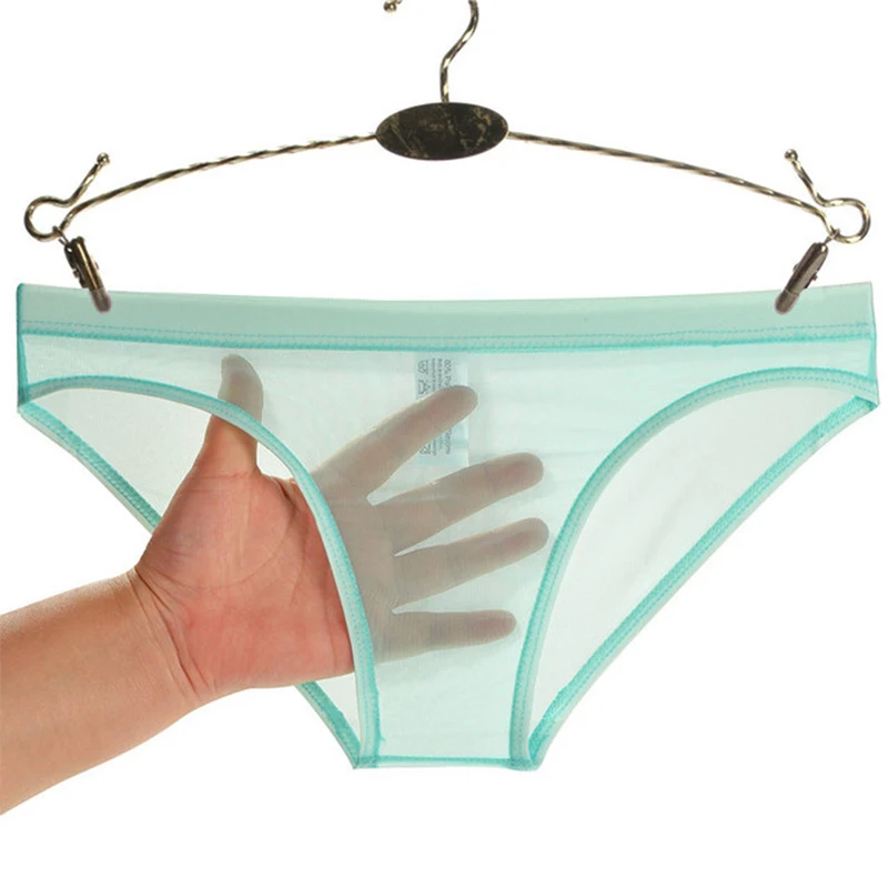 Ropa interior transparente para hombre, calzoncillos de seda de tiro bajo transparentes, lencería fina y elástica sin costuras, bragas de verano, novedad