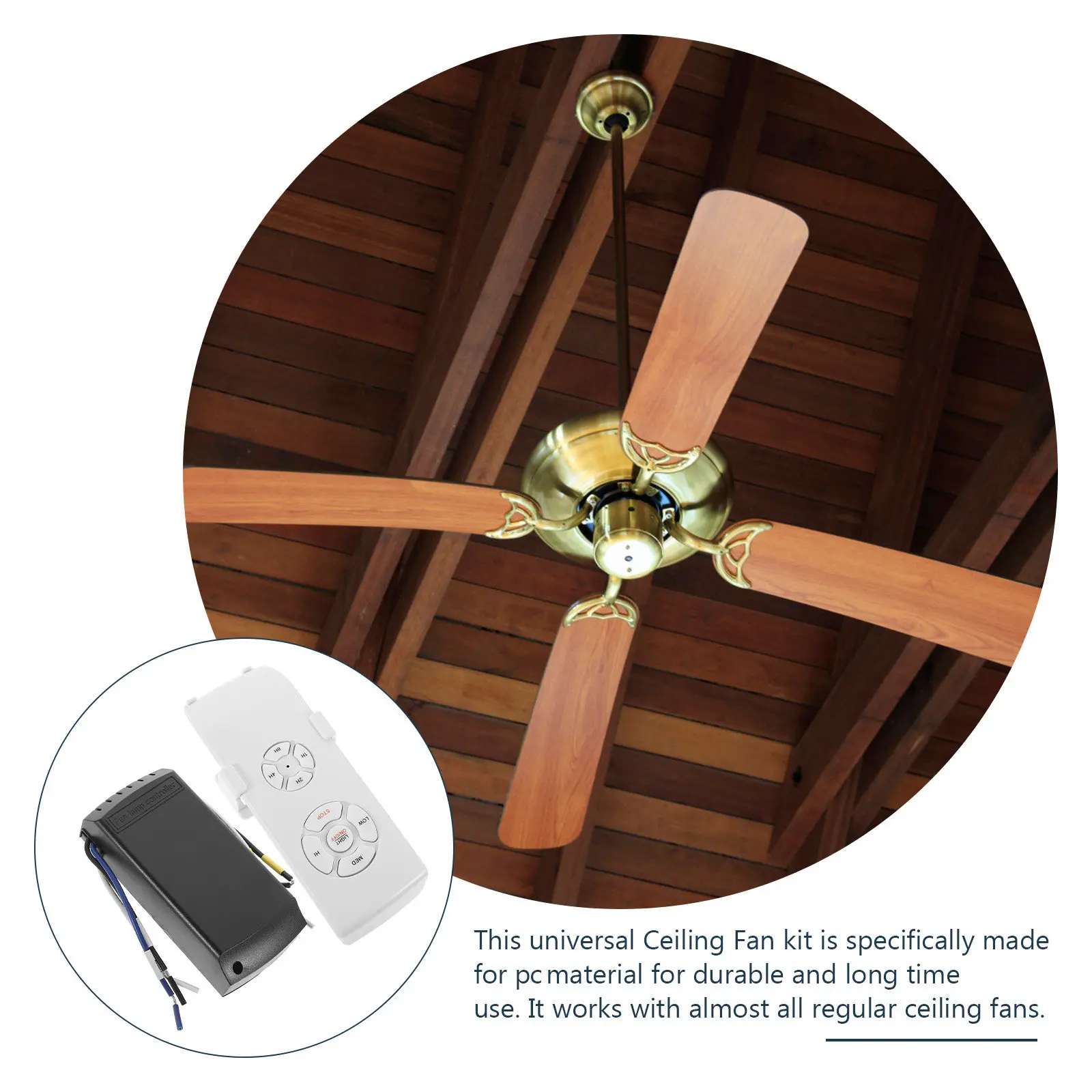 

Беспроводной пульт дистанционного управления для потолочного вентилятора, универсальный, с функцией таймера (1, 2, 8 часов), долговечный, простой в использовании, ударопрочный