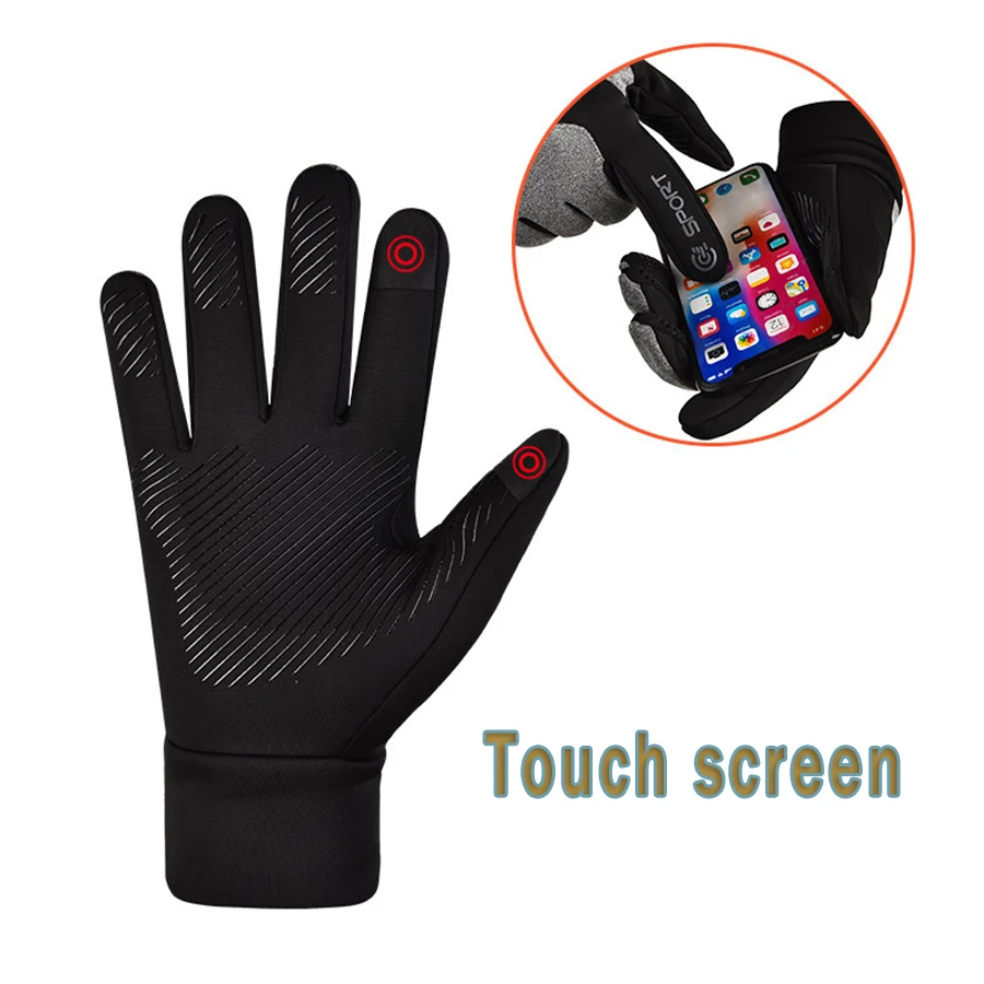 1 Paar Winter Thermische Handschoenen Mannen Vrouwen Touchscreen Waterdichte Anti Slip Handen Warm Voor Wandelen Rijden Fiets Fietsen