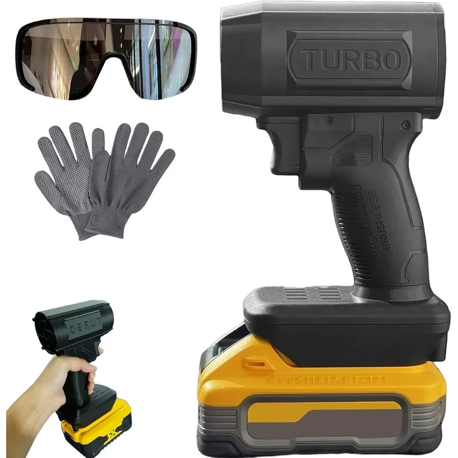 アップグレードされたリーフブロワー ダブルブロー V2.0 電動コードレスリーフブロワー 130,000 RPM 200 MPH ハイパワージェットブロワー パティオ、芝生、庭用