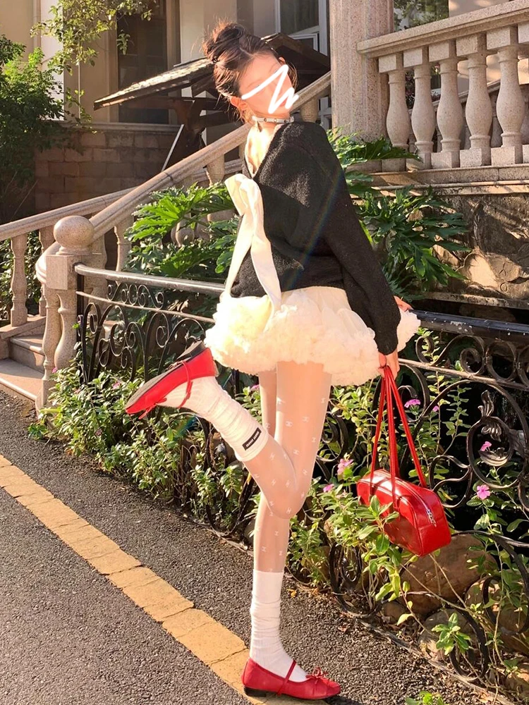 Bla v-ne Bal Knot suéter mujer Otoño Invierno nuevo perezoso de gama alta ropa interior de punto Top coreano Sle