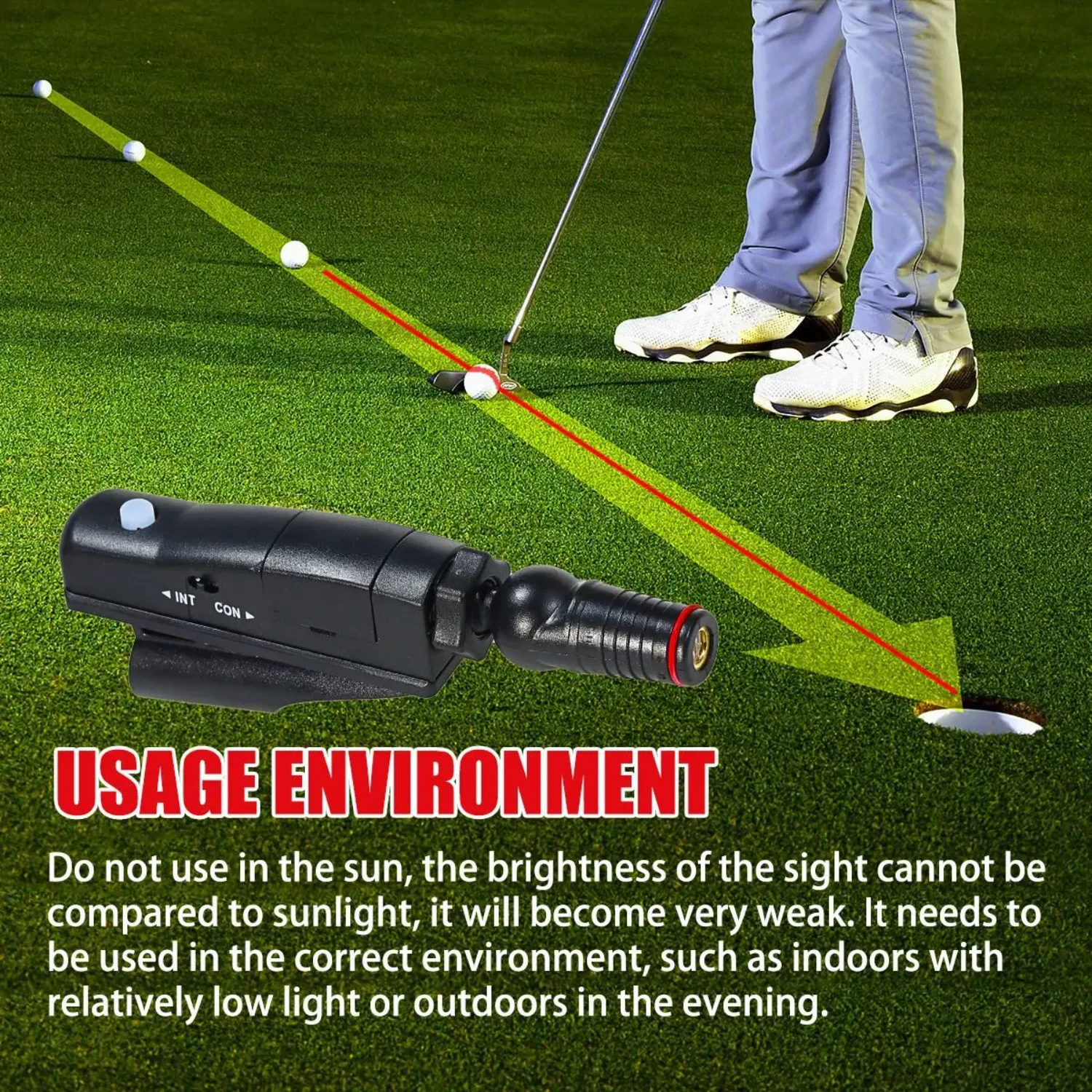 Laser de golf portable à vue pour putter, entraîneur de putting ABS, entraînement de putting de golf, objectif d'amélioration, outils d'aide à la ligne, nouveau