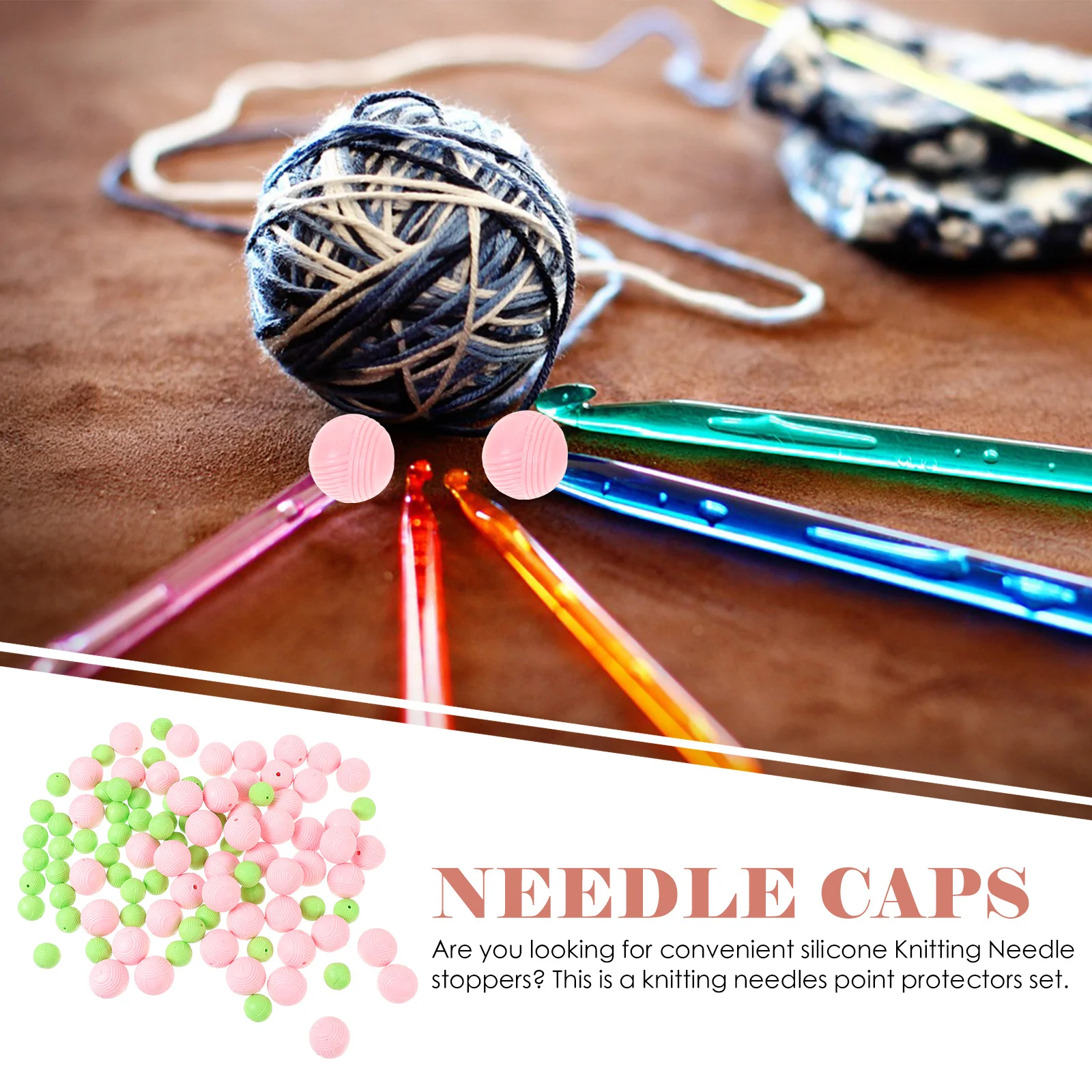 

100Pcs Silicone Needle Stoppers Flexible Locking Stopper for Knitting Needles Point Safety Needles Point Protector