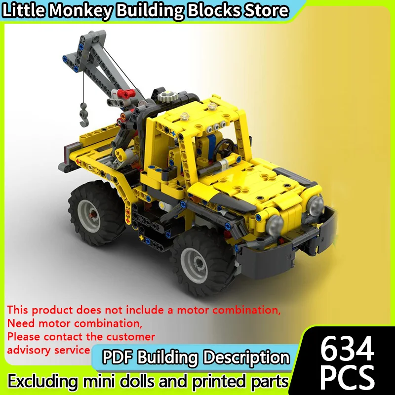 

City Car Model MOC Building Bricks Classic Off Road Tow Truck Modular Technology Children Holiday Gifts Assemble Toys Suit