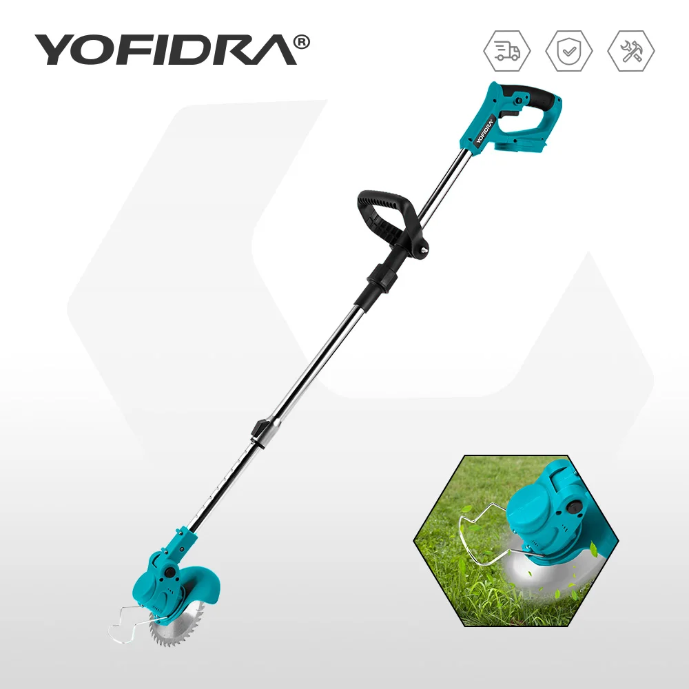 Telescopic Pole Electric Lawn Mower Cordless Grass Trimmer Length Adjustable Foldable Cutter Garden Tool With Lithium Battery