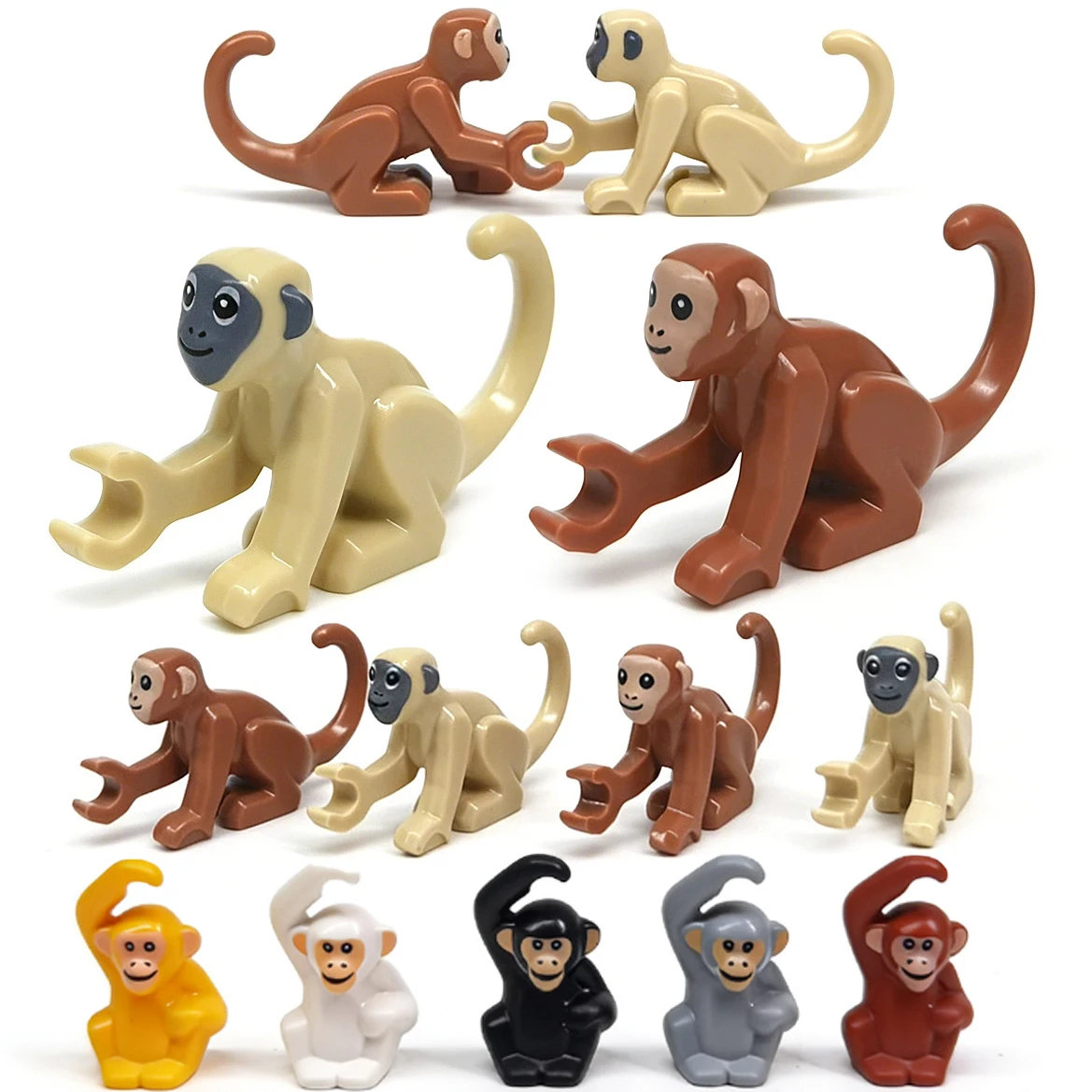 

MOC Anglerfish Monkey Building Blocks Seal Ocean Midnight Zone Fish Animals Accessories Dragon Bricks Toys