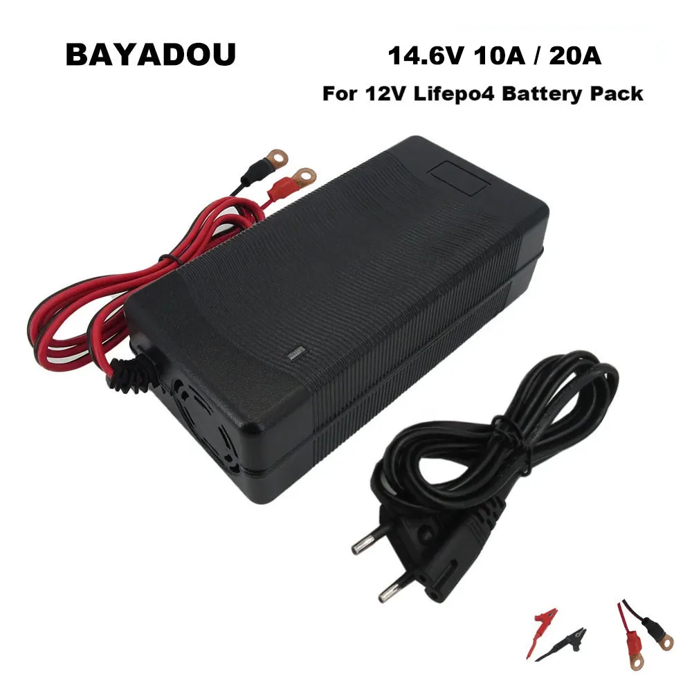 14.6V 10A 15A 20A Lifepo4 Fast Charger 4S 12V 12.8V Iron Phosphate Energy Storage Battery RV Charger Copper Nose M8 Connector