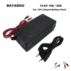 14.6V 10A 20A Lifepo4 Fast Charger 4S 12V 12.8V Iron Phosphate Energy Storage Battery RV Charger Copper Nose M8 Connector