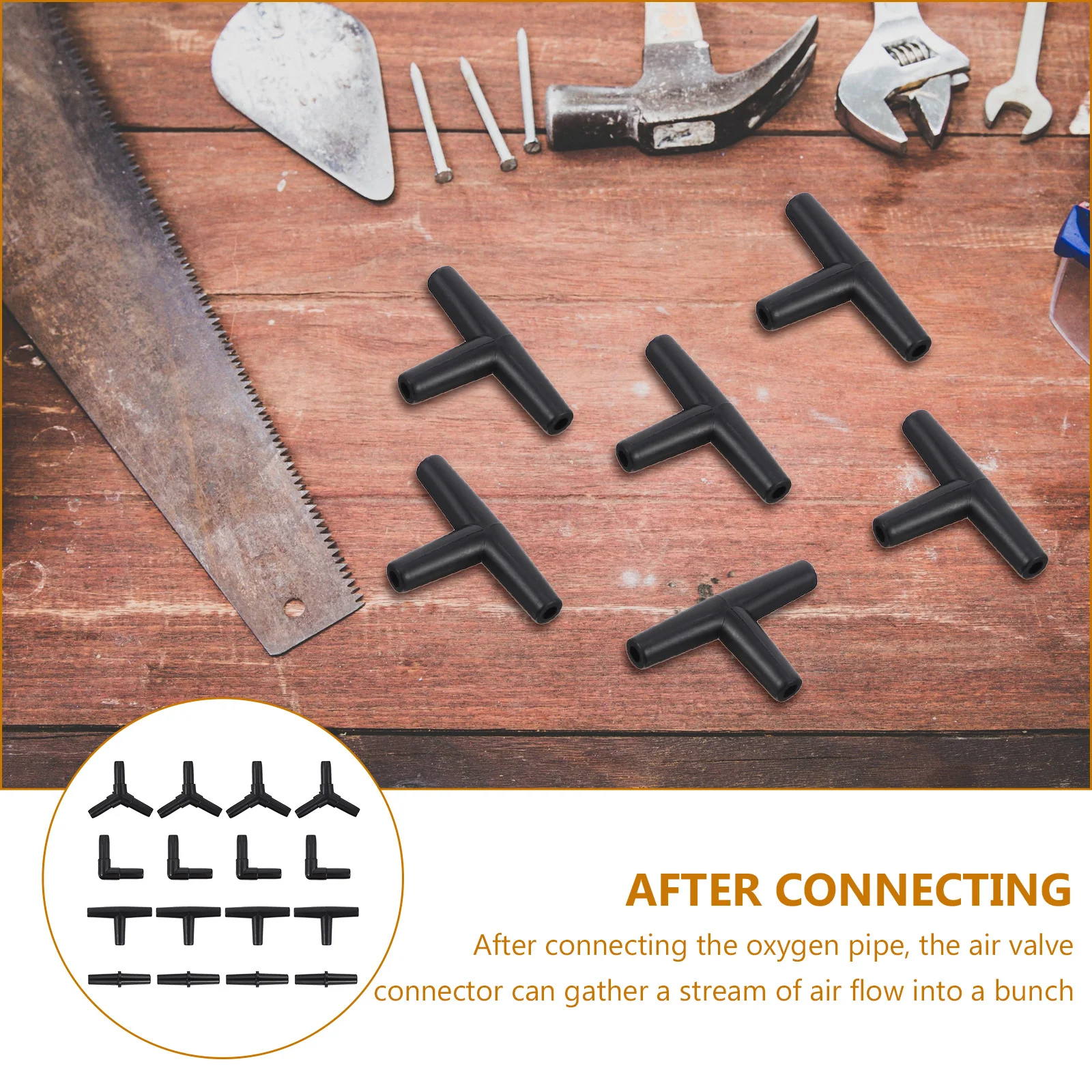 

80Pcs Fish Tank Oxygen Connector Plastic Inline Aquarium Air Hose Adapter Aquarium Supplies Air Pump Connector