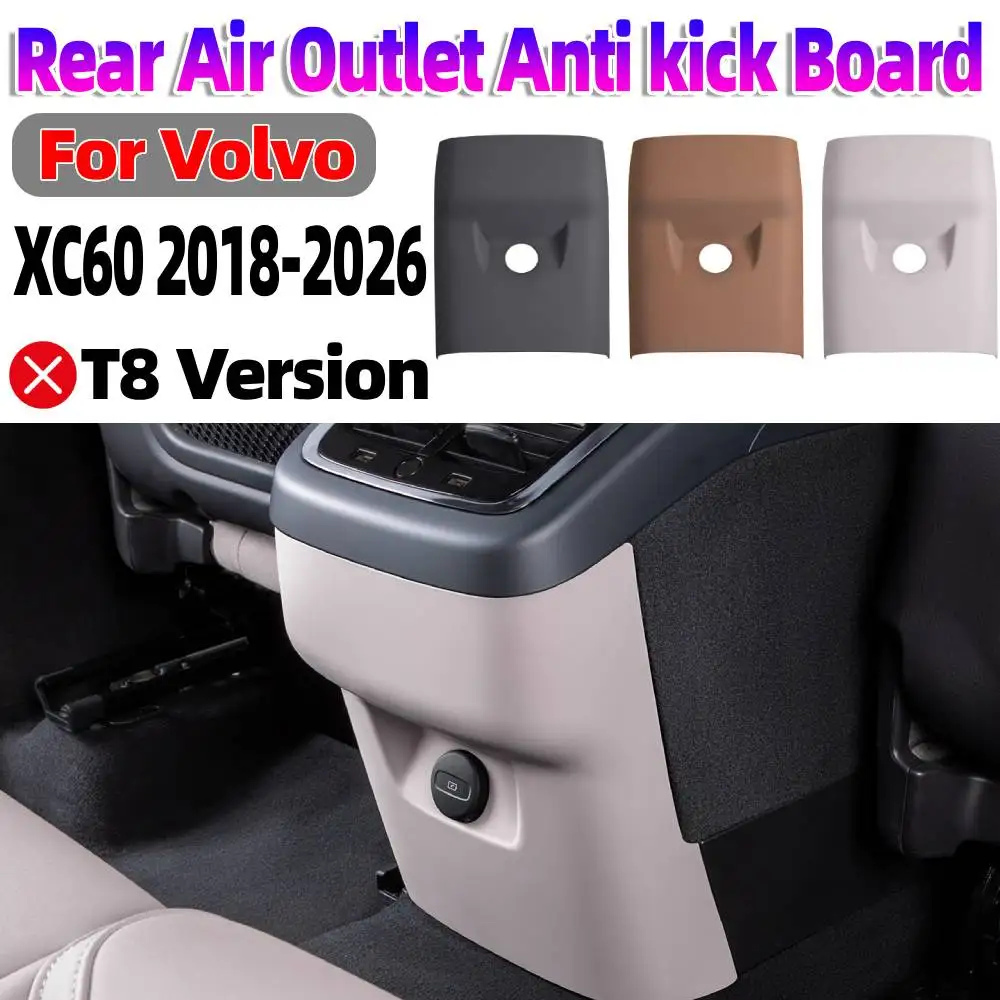 

For Volvo XC60 2018-2026 Car Rear Air Outlet Anti Kick Cover Trim Auto Interior Back Row Guard Kicking Frame Panel Decoration