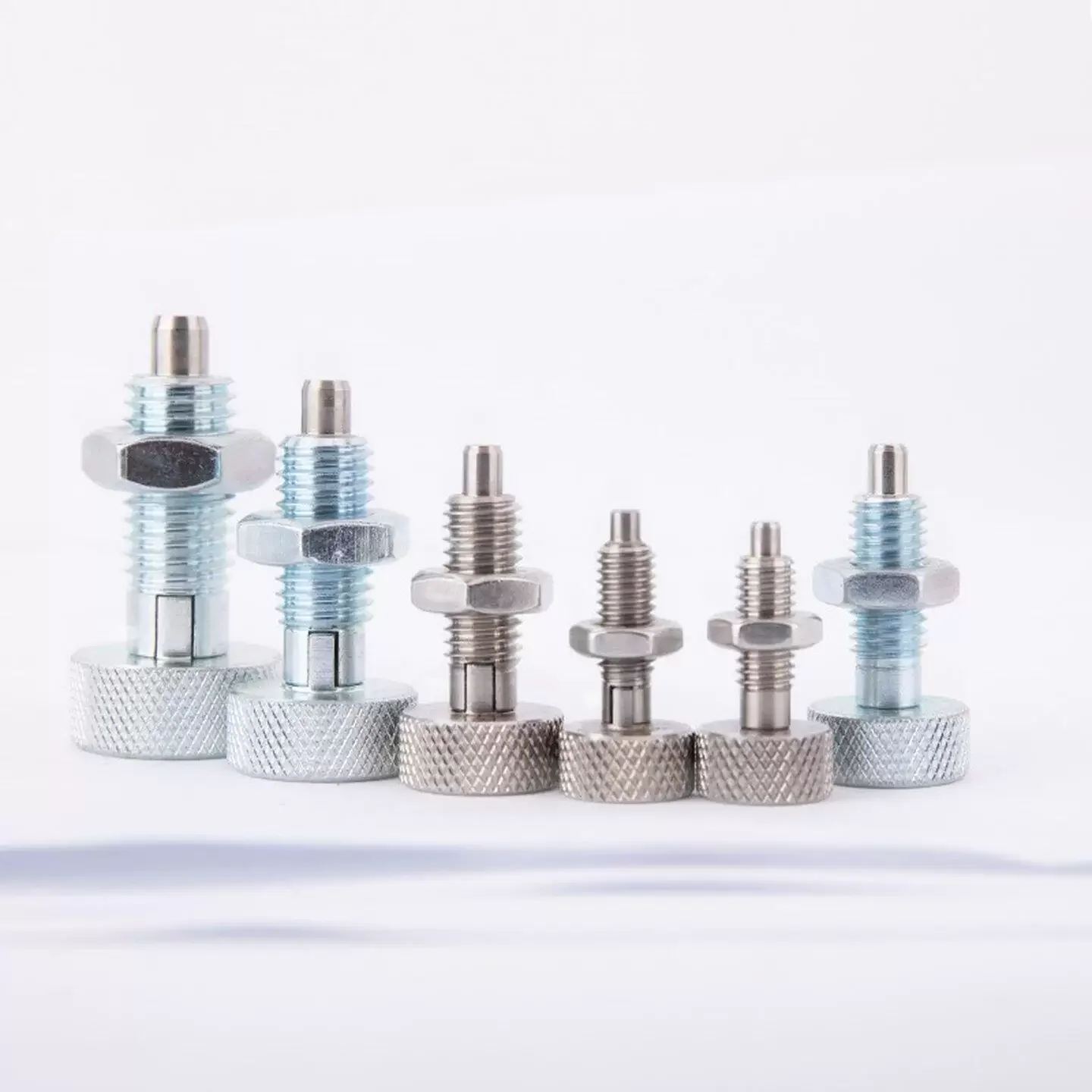 Stainless Steel Knurled Knob Self-Locking Retractable Indexing Plunger, Spring Locating.Stop PinM6M8M10M12M16