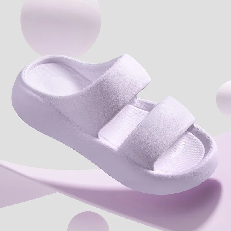Simple and Stylish Double-Strap Thick-Soled Sandals for Home and Outdoor Use Ladies' Sandals - view 2