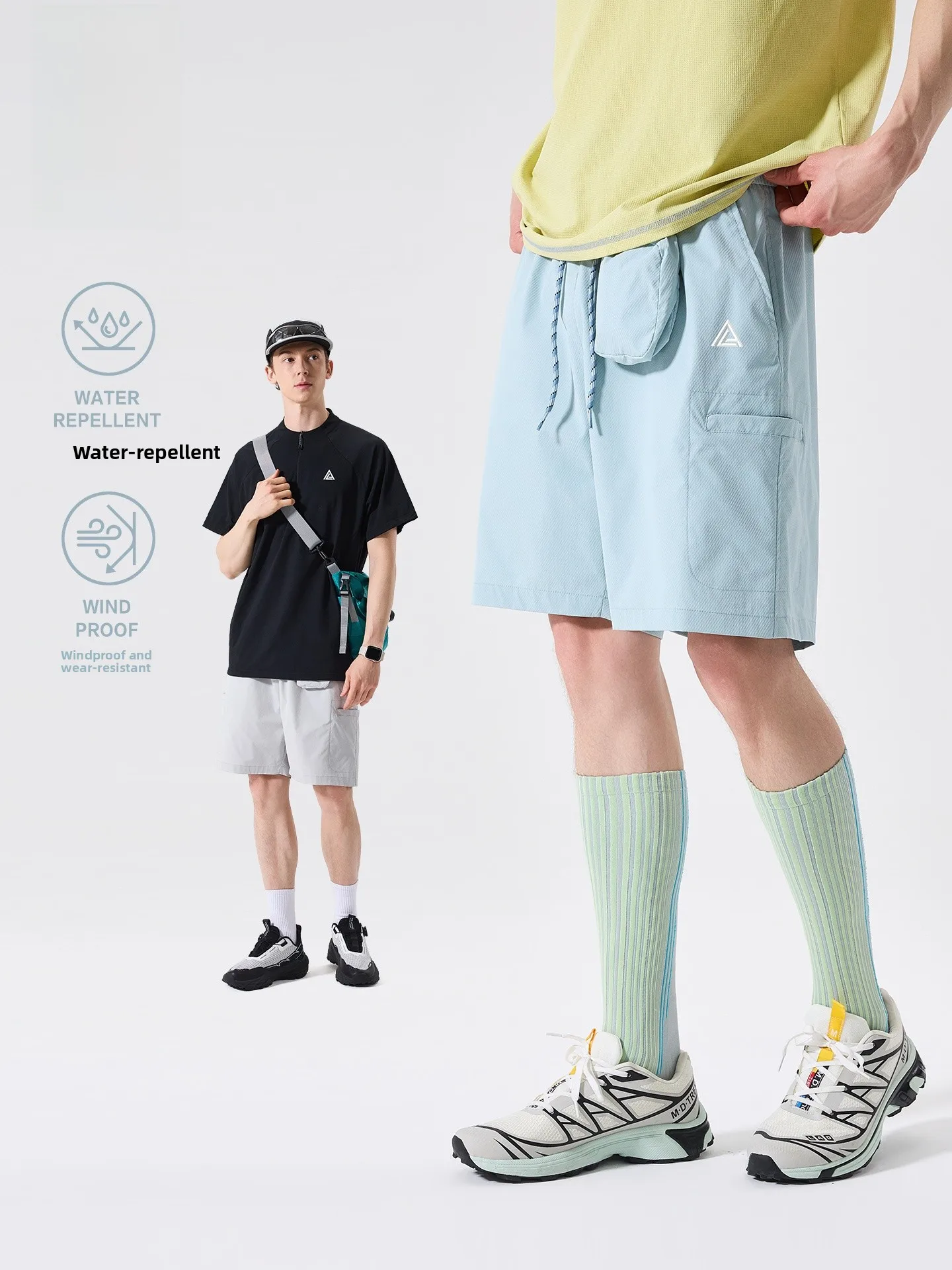 LAZY DAY Outdoor Men's Sport Shorts Waterproof Wear-resistant Summer New Hiking Mountain Climbing Casual Five-Quarter Pants