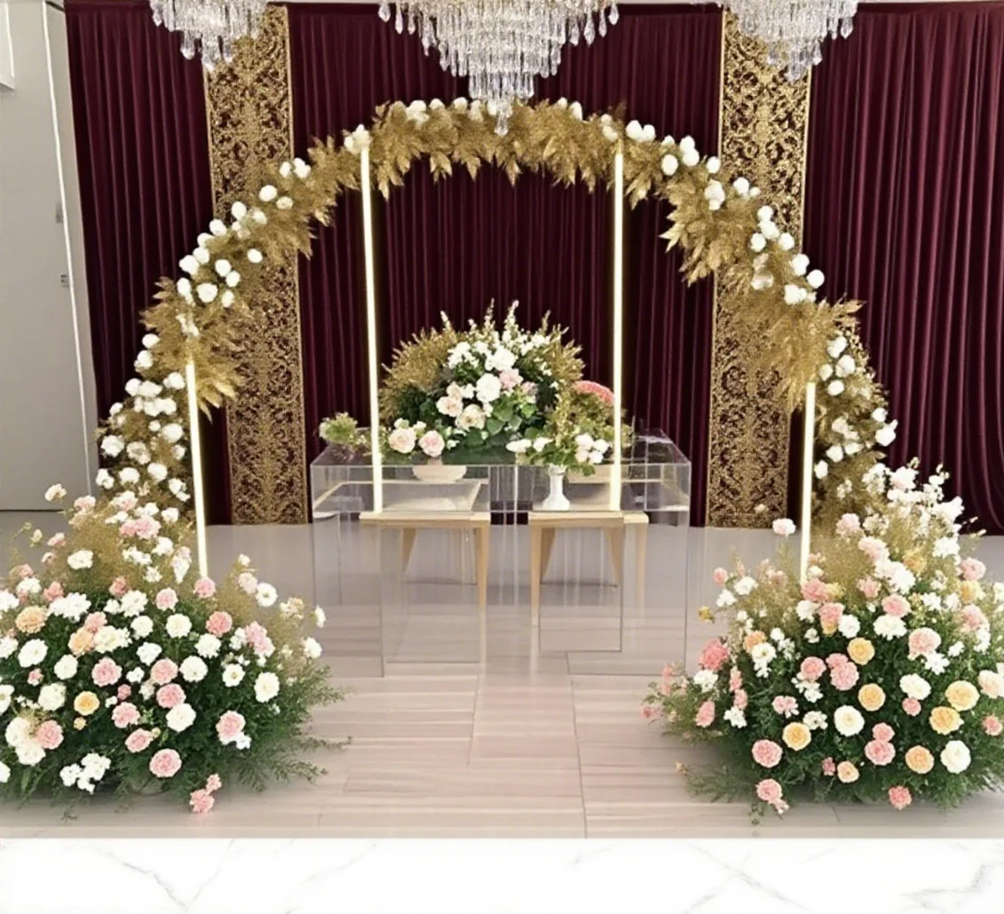 

Wedding Decor Supplies New Table Flower Stand Acrylic acrylic bead Arch Centerpieces