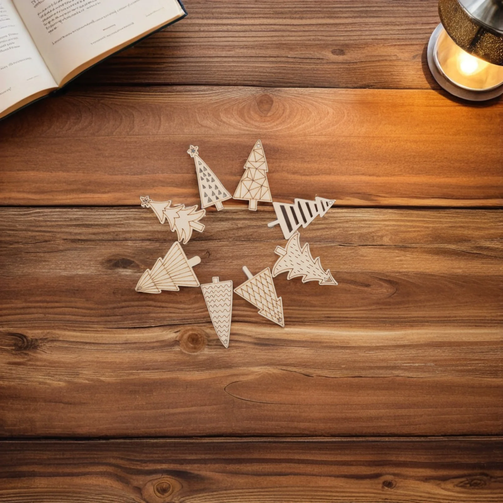 

50Pcs Unfinished Wooden Christmas Tree Cutouts DIY Craft Blank Wood Slices for Festive Xmas Decor Unfinished Wooden Blank Slices