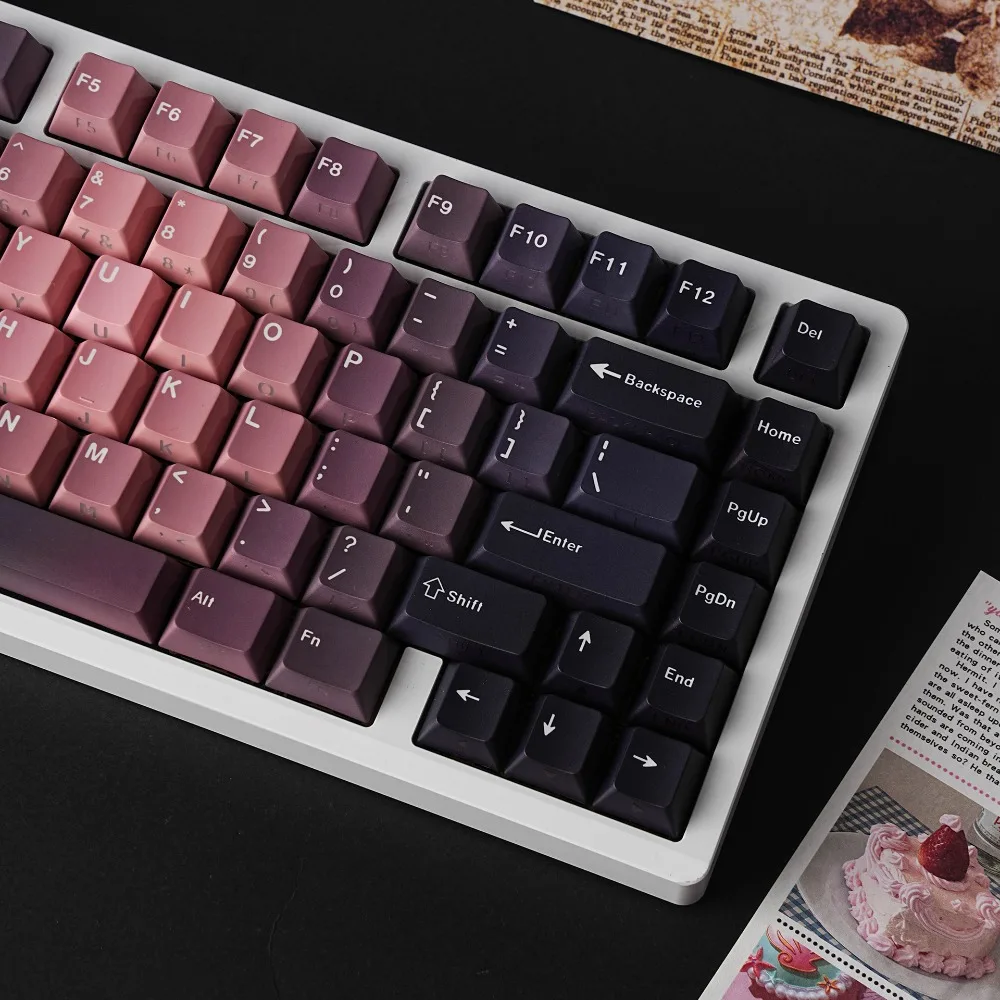 BlackBerry 5.0 Double Engraved Transparent Pbt Original Full Set of Keycaps Korean Russian German Western Grammar Arabic