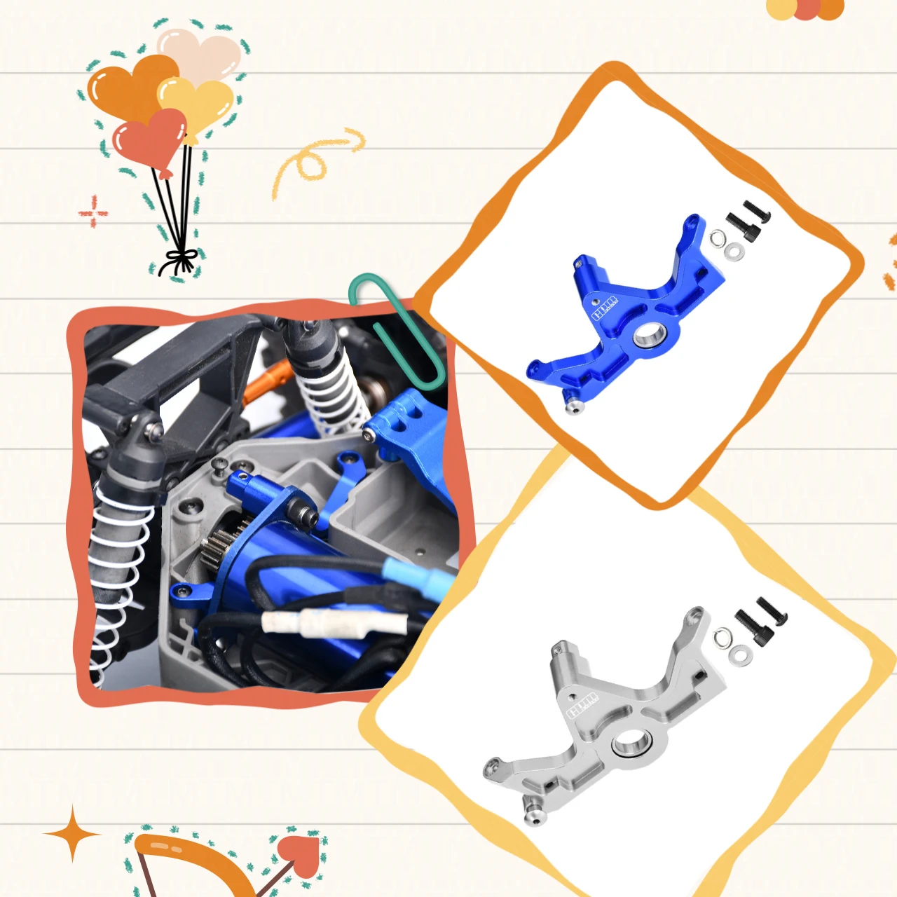 

7075 Alloy Bearing Motor Mount For TRAXXAS 1/10 SLASH 4X4,SLASH 4X4,BIGFOOT 4X4, Stampede 4X4 VXL