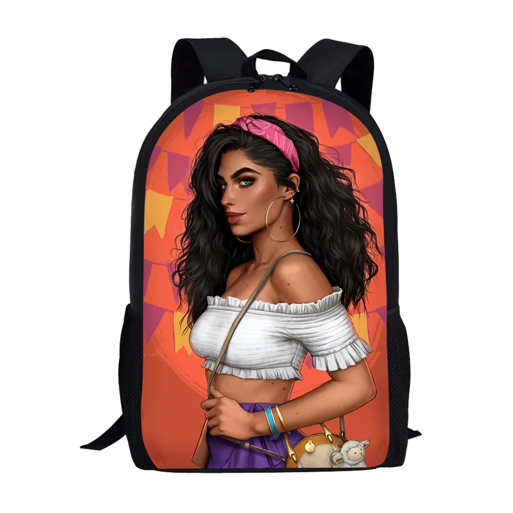 

Trendy Popular African girl Notebook Backpacks pupil School Bags 3D Print Oxford Waterproof Boys/Girls Laptop Backpacks